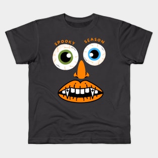 Spooky Season Halloween Face Design Kids T-Shirt